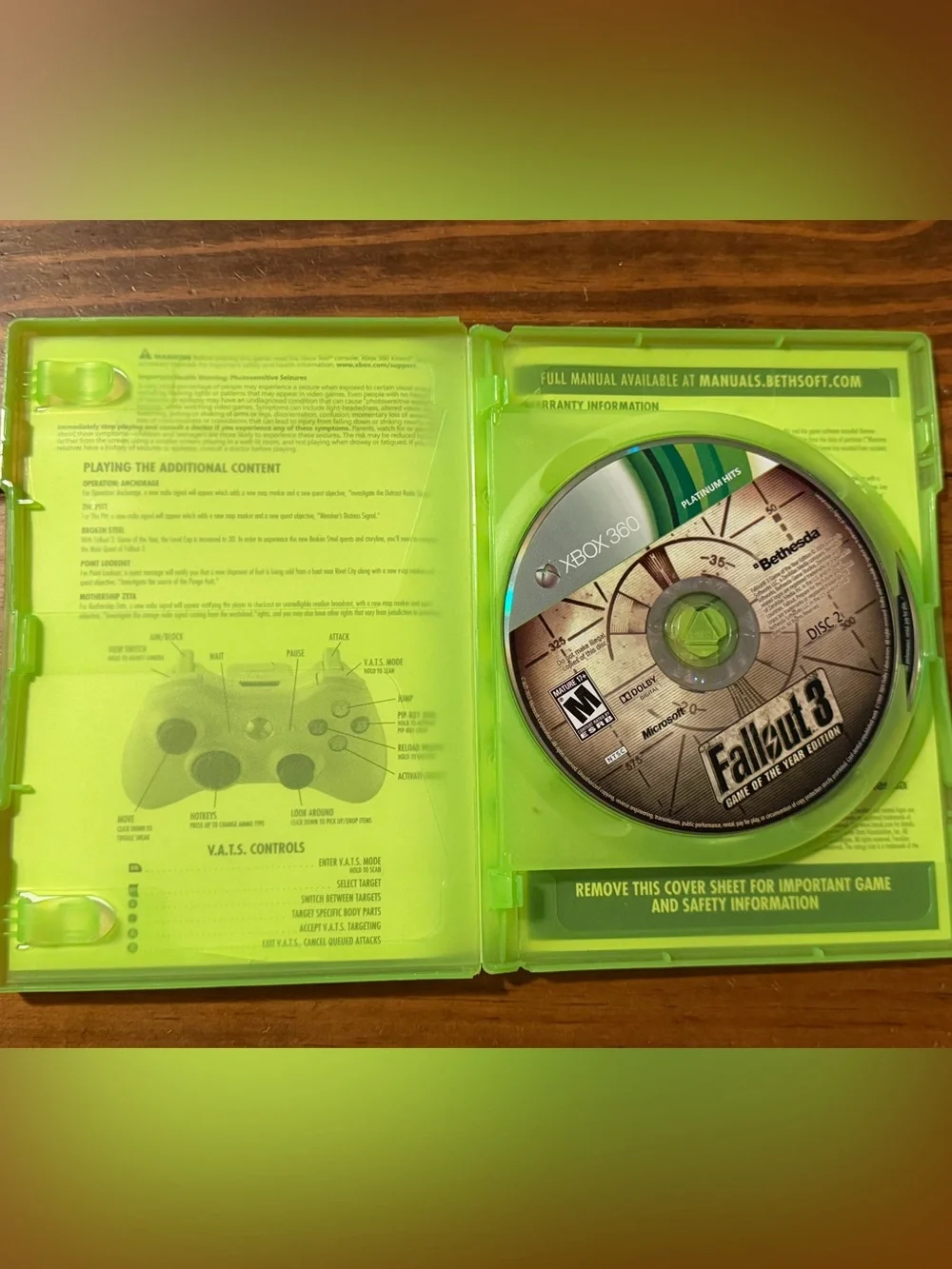 Fallout 3 Game of the Year Edition Xbox 360 Xbox1 Tested Works!